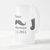 Groomsman snor en Top Hoed Frosted Glass Mok (Voorkant rechts)