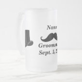 Groomsman snor en Top Hoed Frosted Glass Mok (Voorkant links)