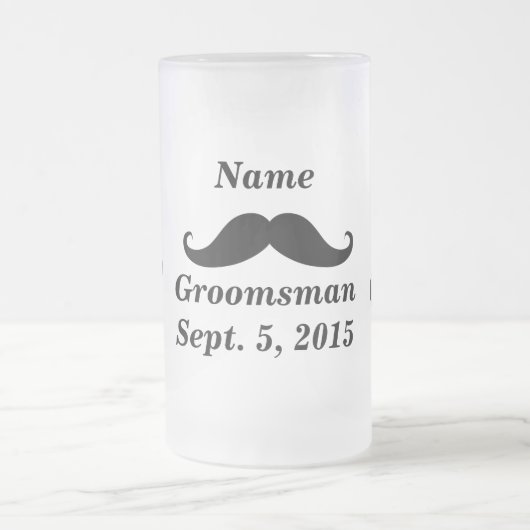 Groomsman snor en Top Hoed Frosted Glass Mok (Center)