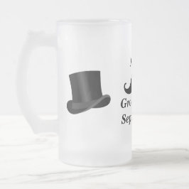 Groomsman snor en Top Hoed Frosted Glass Mok
