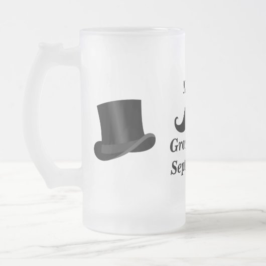 Groomsman snor en Top Hoed Frosted Glass Mok (Links)