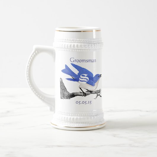 Groomsman Stein Wedding  Bluebird Bierpul (Links)