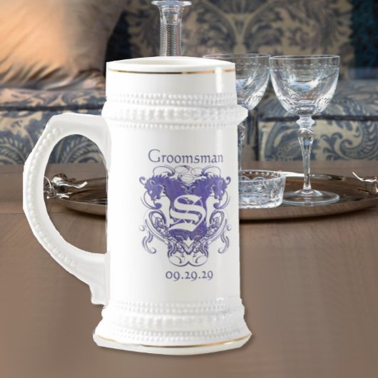 GroomsMan Stein Wedding  Lions Bierpul