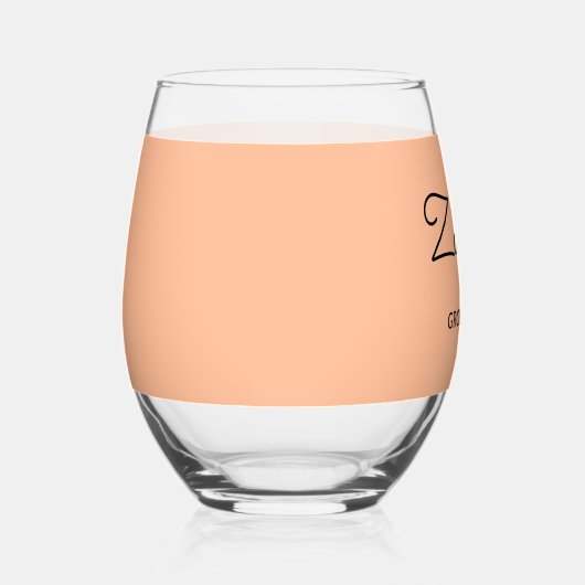 Groomsman Stijlvolle perzik minimalistisch geperso Wijnglas Zonder Voet (Rechts)