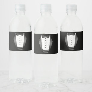 Groomsman Team Groom zwarte smoking Bachelor Party Waterfles Etiket