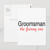 Groomsman The Funny One Briefkaart (Voorkant / Achterkant)