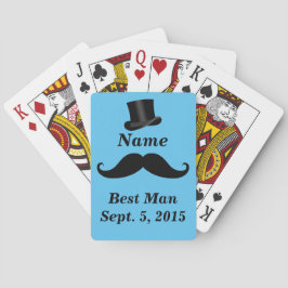 Groomsman Top Hat Best Man Custom Name and Date Pokerkaarten