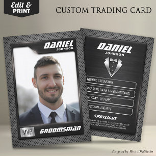 Groomsman Trading Kaart, MVP Best Man Gift, bruilo Contactkaartje