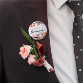 GROOMSMAN Tropische Bloemen Swirls Bruiloft Naam T Ronde Button 5,7 Cm