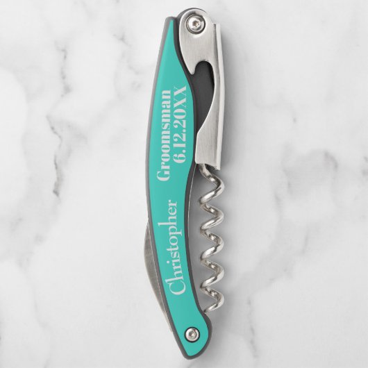 Groomsman Turquoise Wedding Kurkentrekkers (Achterkant)