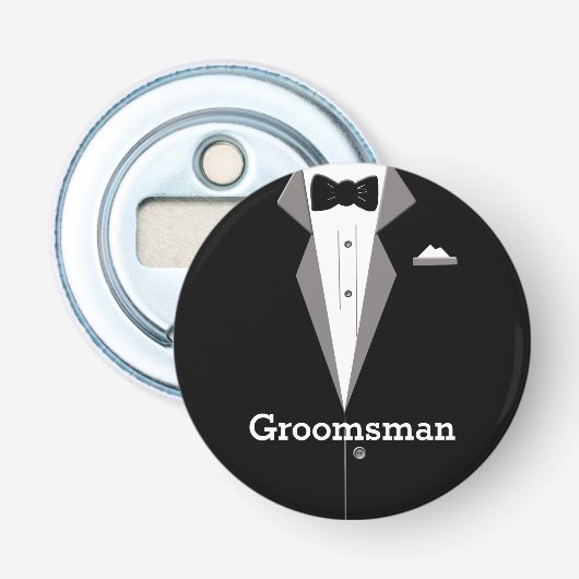 Groomsman Tuxedo Art Bottle Opener (Voorkant)