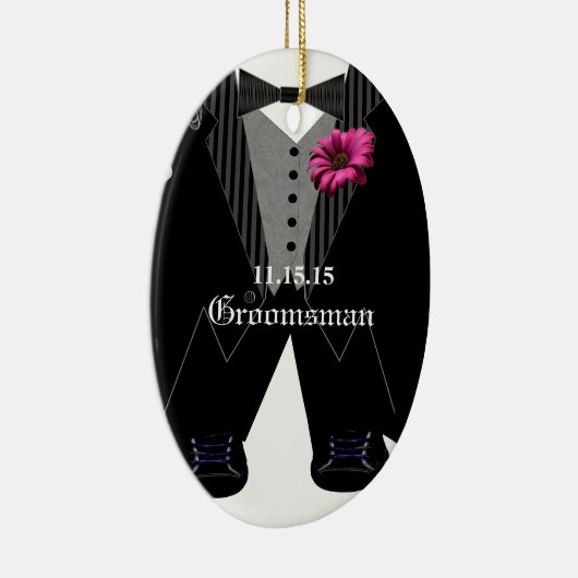 Groomsman Tuxedo bruiloft vakantie Ornament (Rechts)