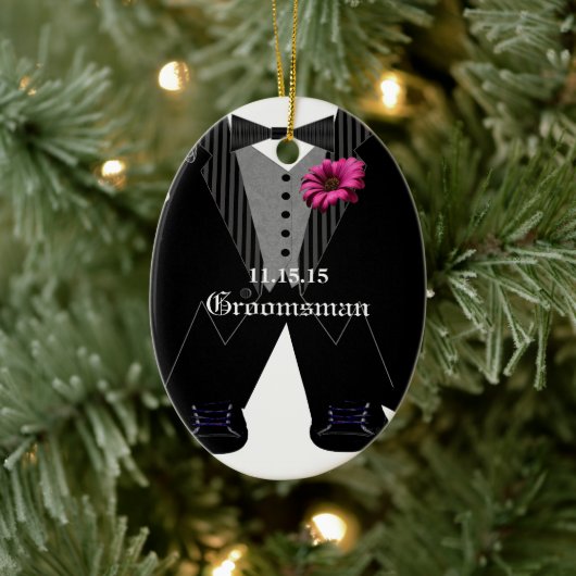 Groomsman Tuxedo bruiloft vakantie Ornament (Boom)