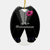 Groomsman Tuxedo bruiloft vakantie Ornament (Voorkant)