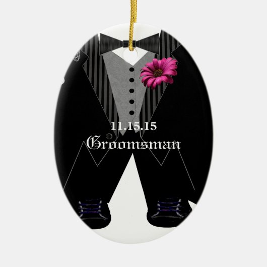 Groomsman Tuxedo bruiloft vakantie Ornament (Voorkant)