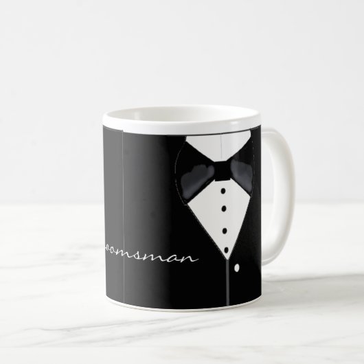 Groomsman Tuxedo Design Koffiemok (Voorkant rechts)