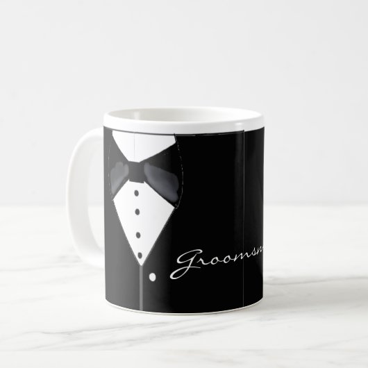 Groomsman Tuxedo Design Koffiemok (Voorkant links)