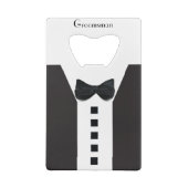 Groomsman Tuxedo 🎩 Elegant Bling Creditkaart Flessenopener (Achterkant)