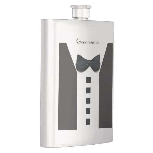 Groomsman Tuxedo 🎩 Elegant Bling Flacon (Rechts)