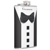 Groomsman Tuxedo 🎩 Elegant Bling Script Heupfles (Rechts)