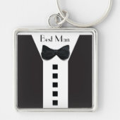 Groomsman Tuxedo 🎩 Elegant Bling Sleutelhanger (Voorkant)