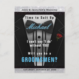 Groomsman Tuxedo Invitation Suit omhoog Briefkaart