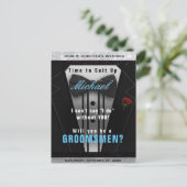 Groomsman Tuxedo Invitation Suit omhoog Briefkaart (Staand voorkant)