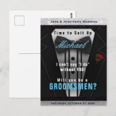 Groomsman Tuxedo Invitation Suit omhoog Briefkaart (Voorkant / Achterkant)