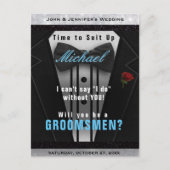 Groomsman Tuxedo Invitation Suit omhoog Briefkaart (Voorkant)