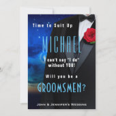 Groomsman Tuxedo Invitation Suit omhoog Kaart (Voorkant)