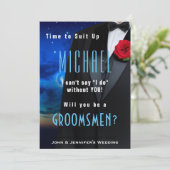 Groomsman Tuxedo Invitation Suit omhoog Kaart (Staand voorkant)