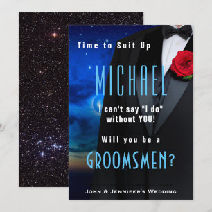 Groomsman Tuxedo Invitation Suit omhoog Kaart