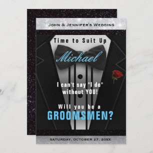 Groomsman Tuxedo Invitation Suit omhoog Kaart