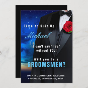 Groomsman Tuxedo Invitation Suit omhoog Kaart