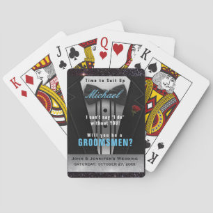 Groomsman Tuxedo Invitation Suit omhoog Pokerkaarten