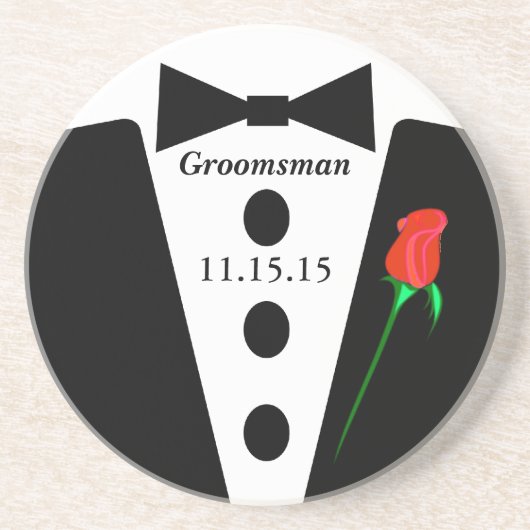 Groomsman Tuxedo Onderzetters (Voorkant)
