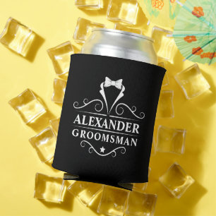 Groomsman Tuxedo Stropdas Black Blikjeskoeler