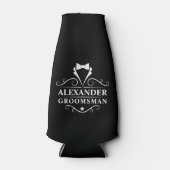 Groomsman Tuxedo Stropdas Black Flesjeskoeler (Voorkant)