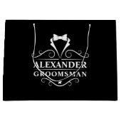 Groomsman Tuxedo Stropdas Black Groot Cadeauzakje (Voorkant)