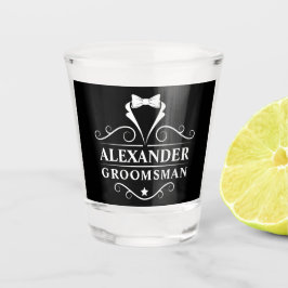 Groomsman Tuxedo Stropdas Black Shot Glas