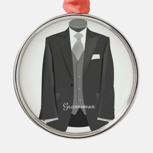 Groomsman Tuxedo Suit Christmas Gift Ornament (Voorkant)