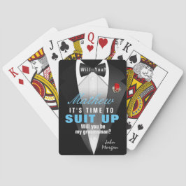 Groomsman Tuxedo-uitnodiging Pokerkaarten