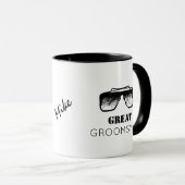 Groomsman Typografie Naam Black Googles Wedding Mok (Voorkant rechts)
