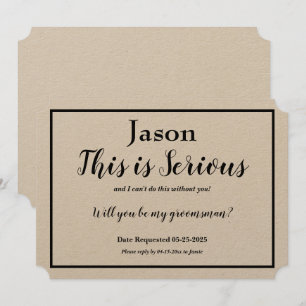 Groomsman-verzoek Dit is de optie voor een ernstig Kaart
