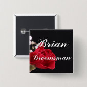 Groomsman Vierkante Button 5,1 Cm (Voorkant /achterkant)