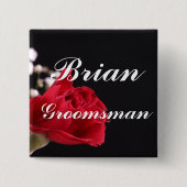Groomsman Vierkante Button 5,1 Cm (Voorkant)