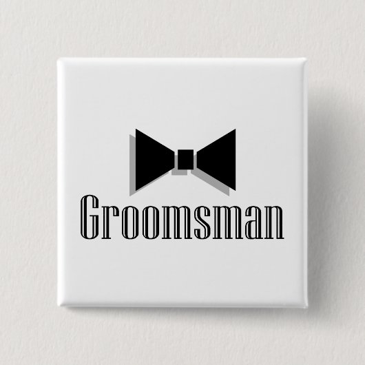 Groomsman Vierkante Button 5,1 Cm (Voorkant)