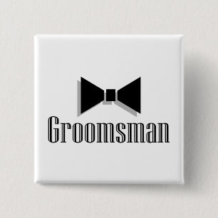 Groomsman Vierkante Button 5,1 Cm