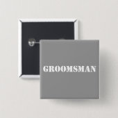Groomsman Vierkante Button 5,1 Cm (Voorkant /achterkant)