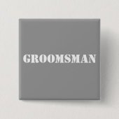 Groomsman Vierkante Button 5,1 Cm (Voorkant)